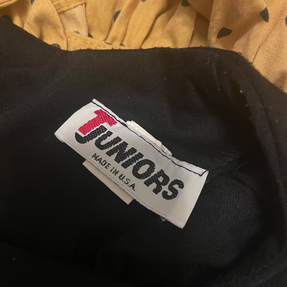 Vintage V Neck Dress with Yellow Polka Dot Skirt size 3-4 - Picture 4 of 5